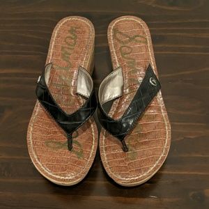 Sam Edelman Romy Black Patent Wedge Sandal